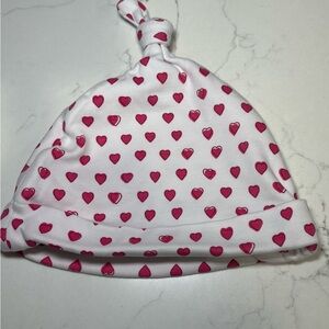 Roller Rabbit White and Pink Heart Kids Hat